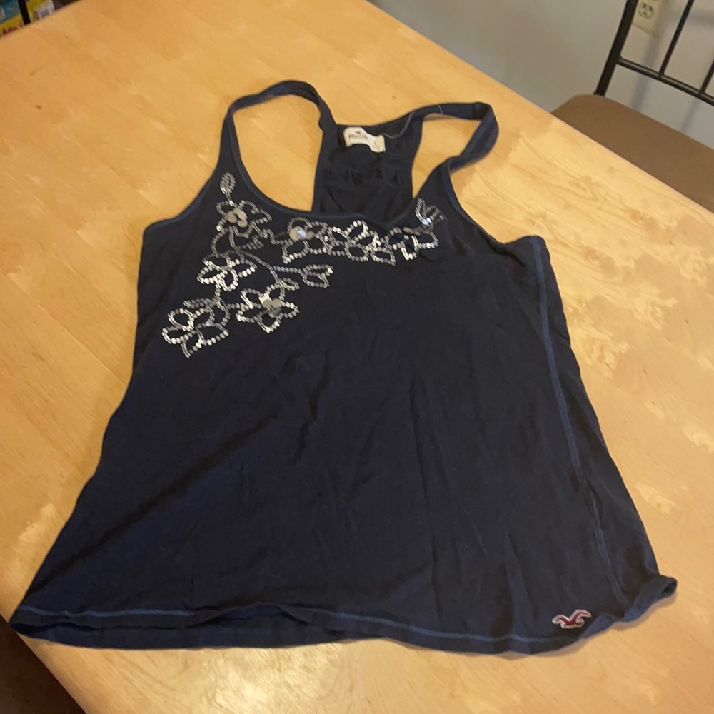 Embellished hollister racer back tank